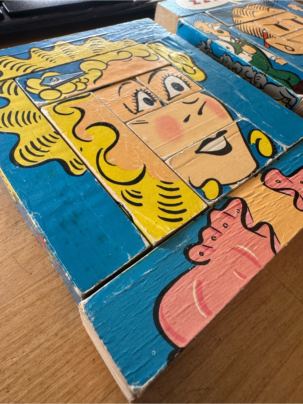 Vintage 1951 Wood Block Puzzle Blondie & Dagwood Features Syndicate